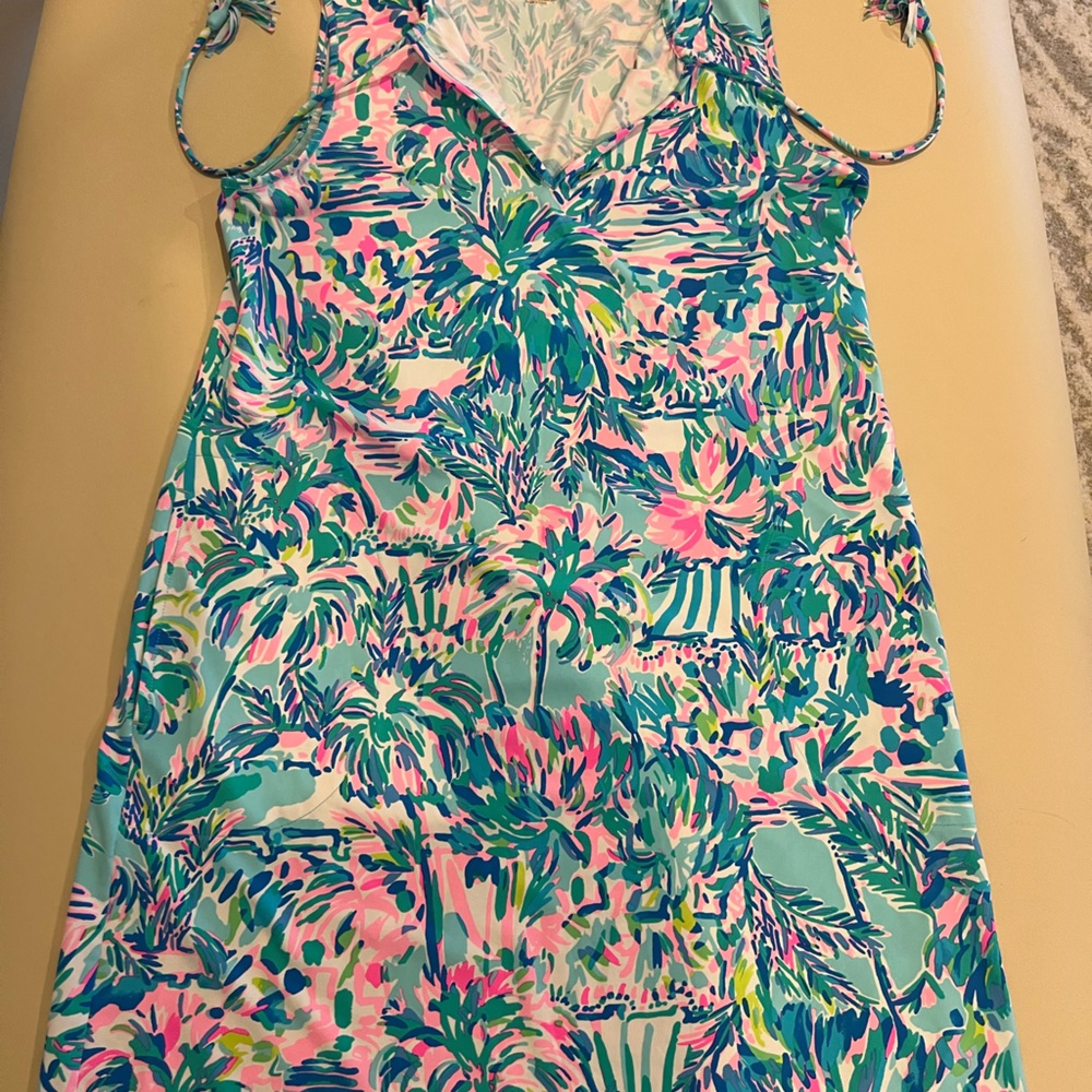 LILLY PULITZER Tropical Blue and Pink Dress S